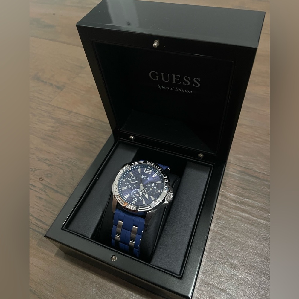 GUESS Stainless Steel Stain Resistant Silicone Watch